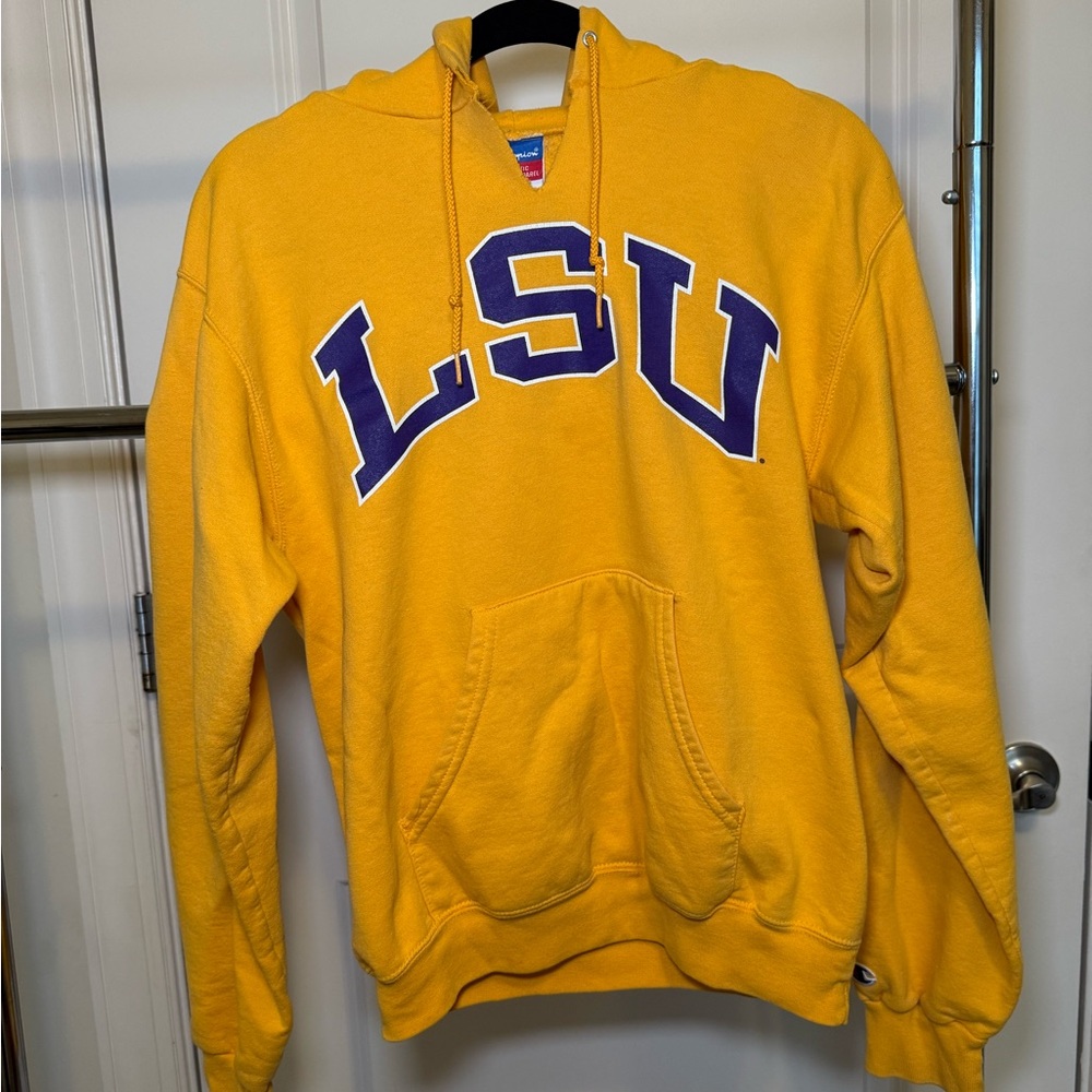 Champion Yellow LSU Hoodie Sweater